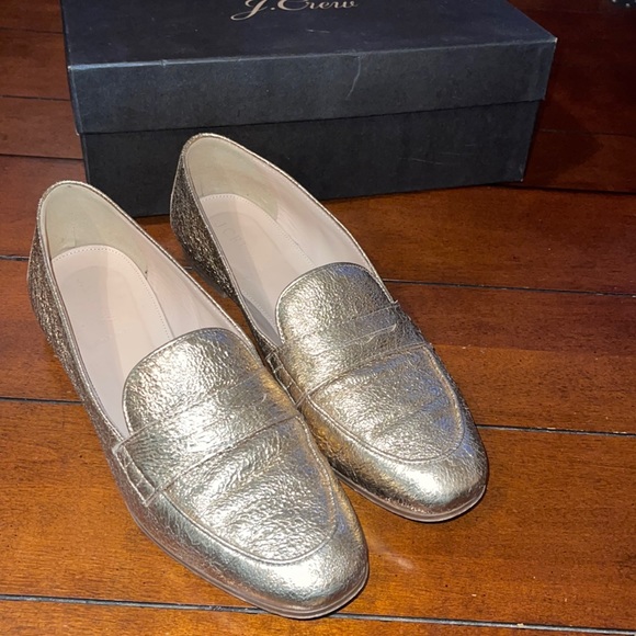 J Crew GOLD Loafers - Picture 2 of 13